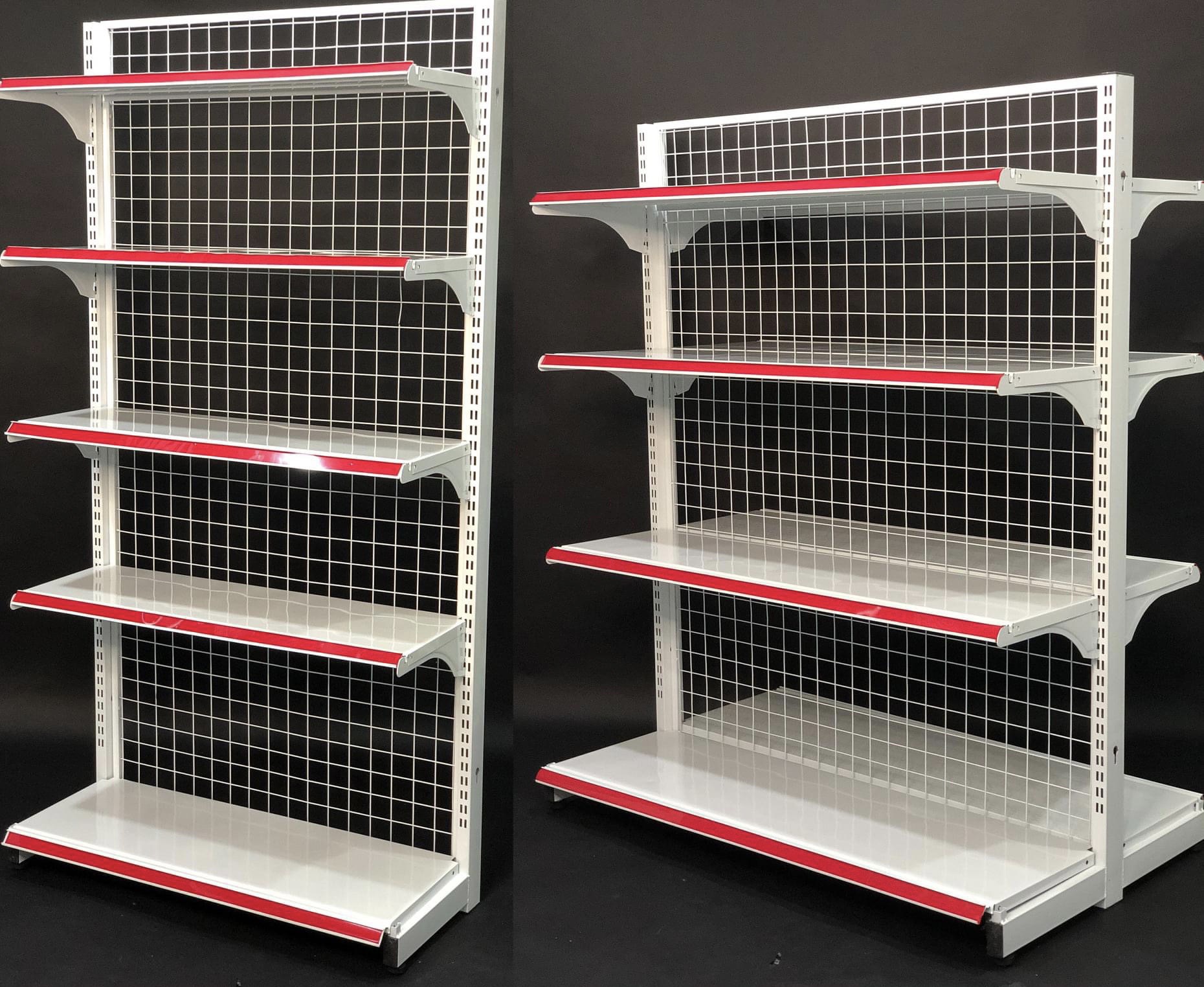 Kệ đôi và đơn siêu thị lưng lưới